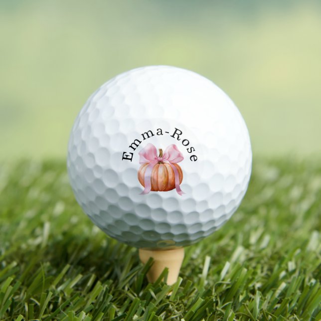 Little Pumpkin Baby Shower – Pink Bow Fall  Golf Balls (Insitu Tee)