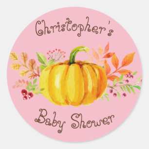 Little Pumpkin Baby Shower Pink Sticker