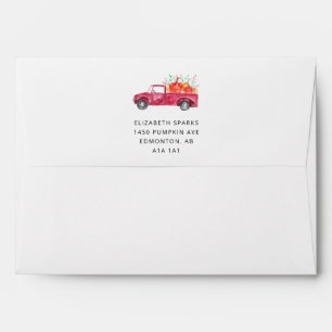 Little Pumpkin Baby Shower Red Truck Fall Autumn   Envelope