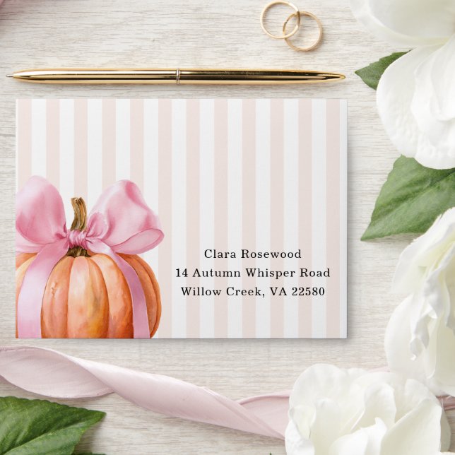 Little Pumpkin Baby Shower Ribbon – Romantic Salem Envelope (Wedding)