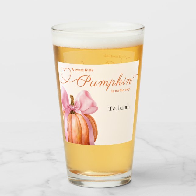 Little Pumpkin Baby Shower Ribbon – Romantic Salem Glass (Front Filled)