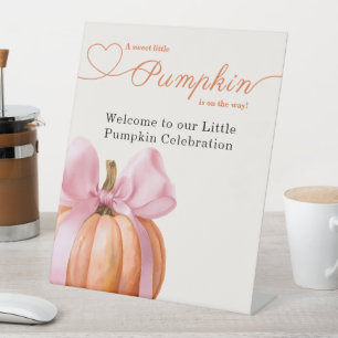 Little Pumpkin Baby Shower Ribbon – Romantic Salem Pedestal Sign