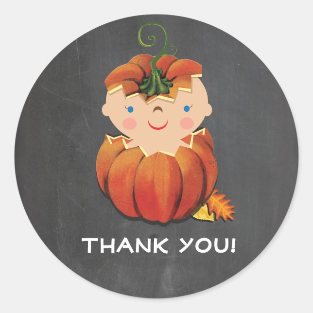 Little Pumpkin Baby Shower Stickers (Front)