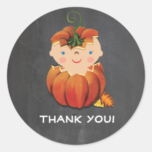 Little Pumpkin Baby Shower Stickers