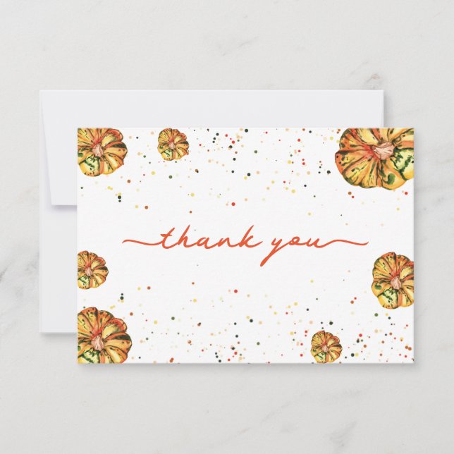 Little pumpkin baby shower thank you card (Front)