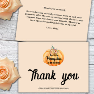 Little Pumpkin Baby Shower Thank You Card