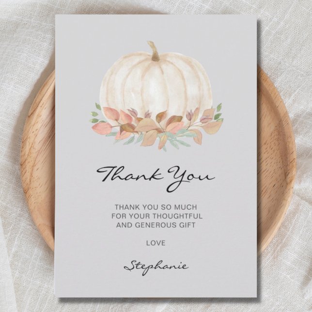 Little Pumpkin Baby Shower Thank You Card (Creator Uploaded)