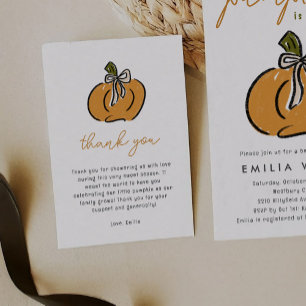 Little Pumpkin Baby Shower Thank You Card