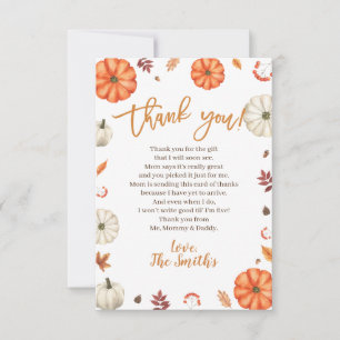 Little Pumpkin Baby Shower Thank You Cards