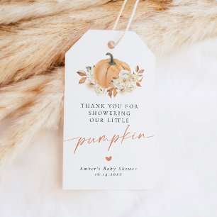 Little Pumpkin Baby Shower Thank You Favour Gift Tags
