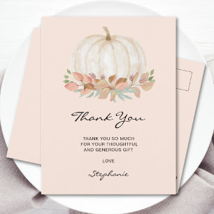 Little Pumpkin Baby Shower Thank You Postcard