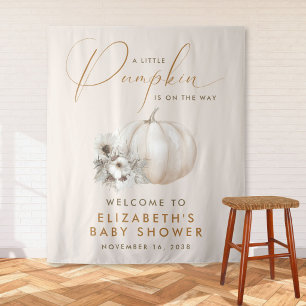 Little Pumpkin Baby Shower Welcome Tapestry