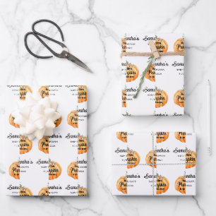 Little Pumpkin Baby Shower Wrapping Paper Sheet
