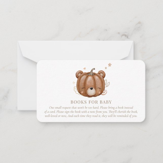 Little Pumpkin Bear Baby Books For Baby Card (Front)