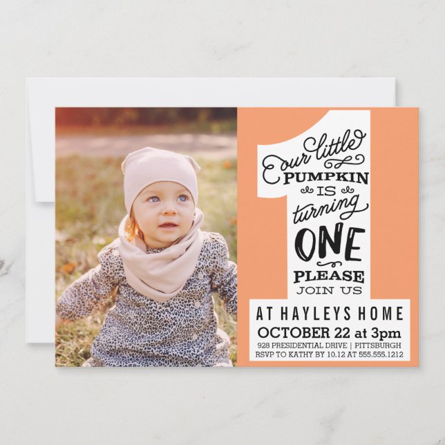 little pumpkin birthday invitation (Front)