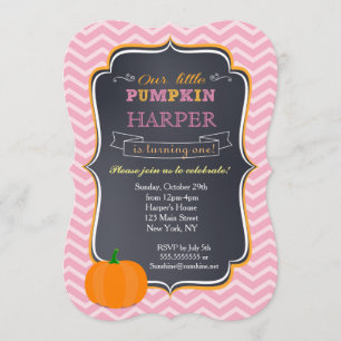 Little Pumpkin Birthday Invitations