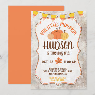 Little Pumpkin Birthday Party Invitation