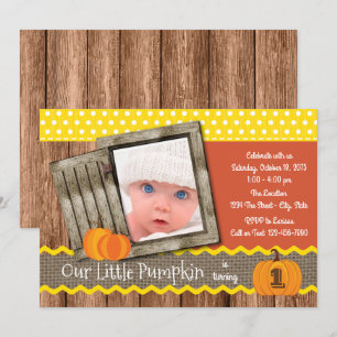 Little Pumpkin Birthday Party Invitation