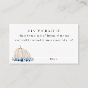 Little Pumpkin Blue Baby Boy Diaper Raffle Enclosure Card