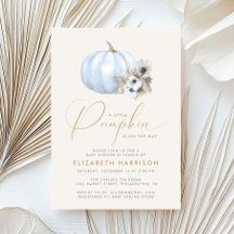 Little Pumpkin Blue Baby Boy Shower