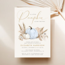 Little Pumpkin Blue Baby Boy Shower