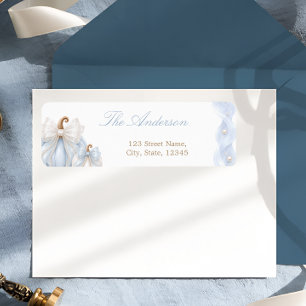 Little Pumpkin Blue Baby Shower Return Address