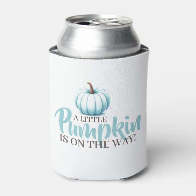 Little Pumpkin Blue Boy Baby Shower Cooler (Can Front)