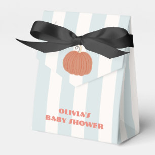 Little Pumpkin Blue Stripes Boy Baby Shower Favour Box