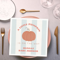 Little Pumpkin Blue Stripes Boy Baby Shower