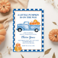 Little Pumpkin Blue truck Fall Baby Shower