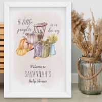 Little Pumpkin Blush Fall Baby Shower Welcome Sign