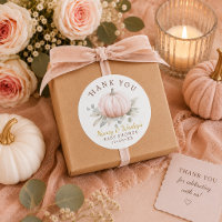 Little Pumpkin Blush Pink Baby Shower Thank You 