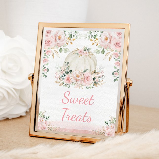 Little Pumpkin Blush Rose Gold Sweet Treats Sign (Creator Uploaded)
