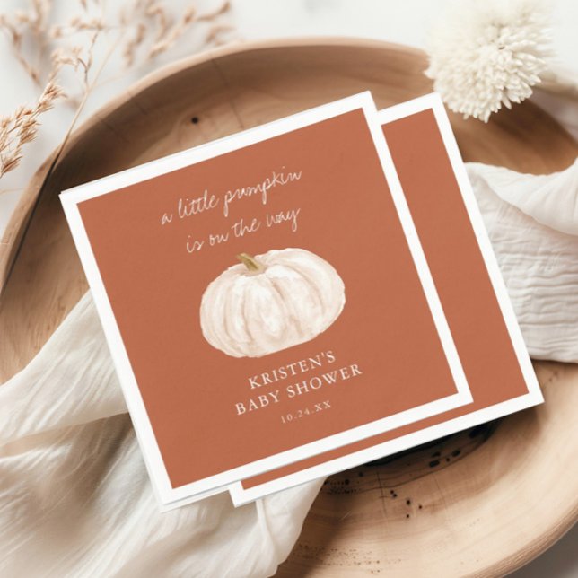 Little Pumpkin Boho Fall Baby Shower Napkin (Creator Uploaded)
