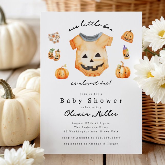  Little Pumpkin Boo Baby Shower  Invitation (Creator Uploaded)