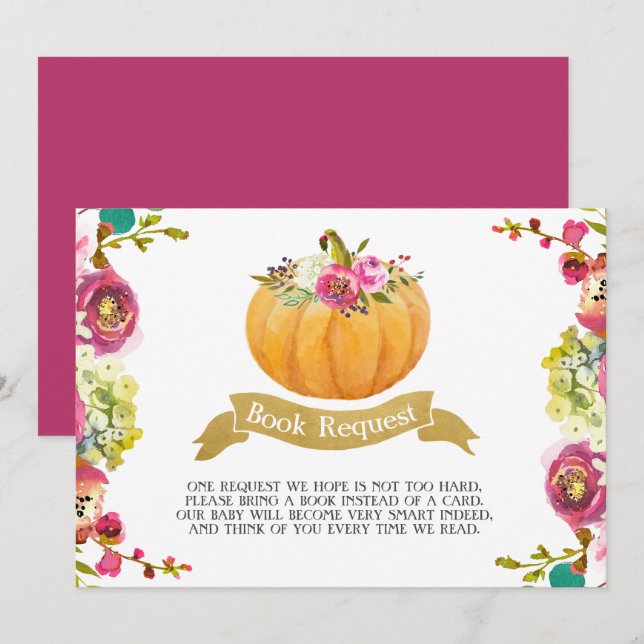 Little Pumpkin Book Request Invitation (Front/Back)