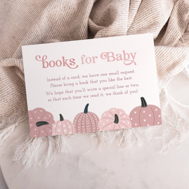Little Pumpkin Books for Baby Autumn Baby Shower Enclosure Card (Creator Uploaded)