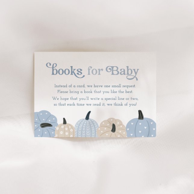 Little Pumpkin Books for Baby Autumn Baby Shower Enclosure Card (Creator Uploaded)