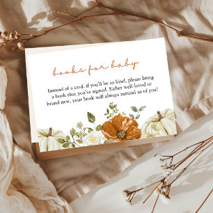 Little Pumpkin Books For Baby Shower Enclosure Card