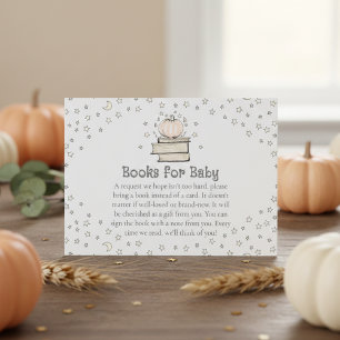 Little Pumpkin Books for Fall Baby Baby Shower Enclosure Card