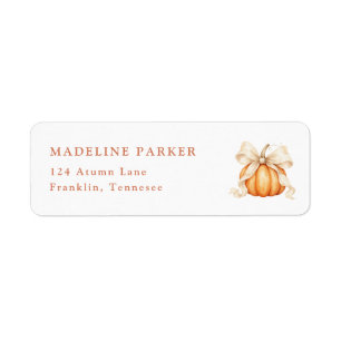 Little Pumpkin Bow Fall Baby Shower Return Address