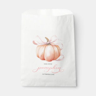 Little Pumpkin Bow Girl First Birthday Favour Bag