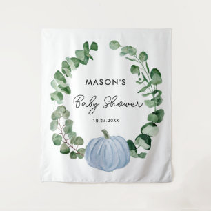 Little Pumpkin Boy Baby Shower Backdrop Tapestry