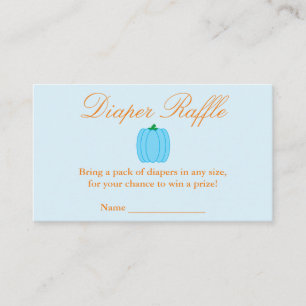 Little Pumpkin Boy Baby Shower Diaper Raffle Card