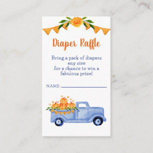 Little Pumpkin Boy Baby Shower Diaper Raffle Enclosure Card
