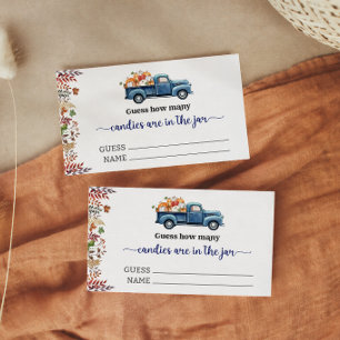 Little Pumpkin Boy Baby Shower Guess Game Answer Enclosure Card
