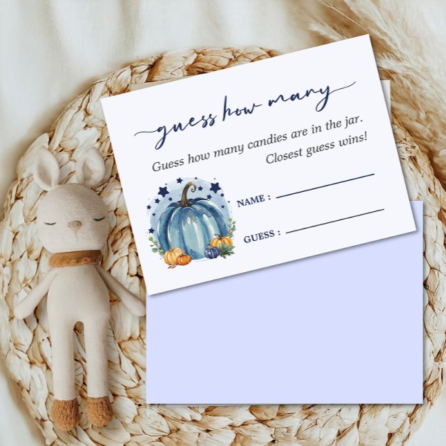 Little Pumpkin Boy Baby Shower Guess How Many Enclosure Card (Creator Uploaded)