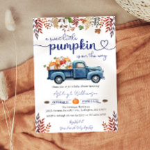 Little Pumpkin Boy Baby Shower Invitation