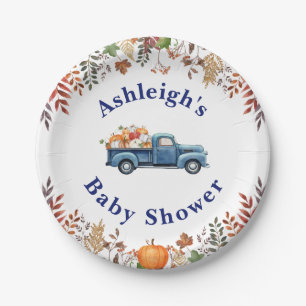 Little Pumpkin Boy Baby Shower Paper Plates