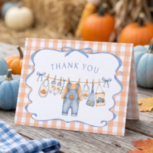 Little Pumpkin Boy Baby Shower Thank You Card
